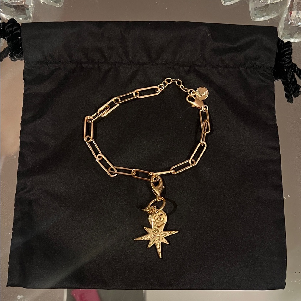 Gold Paperclip Charm Bracelet